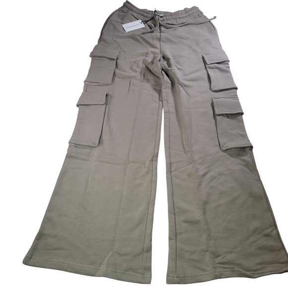 WeWoreWhat Women Beige Cotton Cargo Pants Sweatpants Size S - Picture 1 of 10